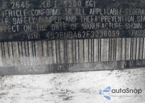 2015 Subaru Legacy 2.5I из США, поврежденный, VIN 4S3BNBA62F3038099